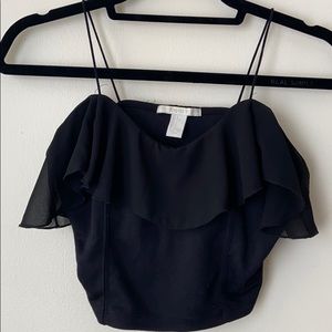 Forever 21 black ruffle crop top